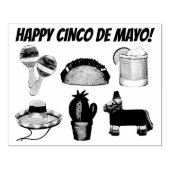Happy Cinco de Mayo Mexican Fiesta Celebration Rubberstempel (Afrduk)
