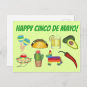 Happy Cinco de Mayo Mexican Fiesta Celebration Uitnodiging Briefkaart (Voorkant / Achterkant)