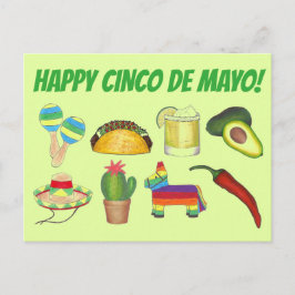 Happy Cinco de Mayo Mexican Fiesta Celebration Uitnodiging Briefkaart