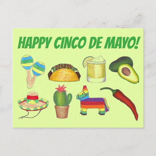 Happy Cinco de Mayo Mexican Fiesta Celebration Uitnodiging Briefkaart (Voorkant)