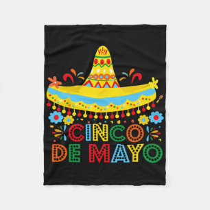 Happy Cinco de Mayo Mexico Fiesta Taco Gitaar Cinc Fleece Deken