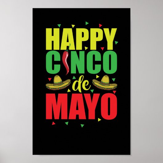 Happy Cinco de Mayo Mexiko Amerika Feiertag Poster (Voorkant)
