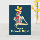 Happy Cinco de Mayo Skeleton Kaart (Gele Bloem)