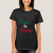 Happy Cinco de Mayo Typografie Mexicaanse kleuren T-shirt (Voorkant)