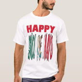 Happy Cinco de Mayo Typografie Mexicaanse kleuren T-shirt (Voorkant)