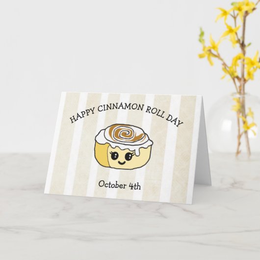 Happy Cinnamon Roll Day op 4 oktober, een leuk Vak Kaart (Gele Bloem)
