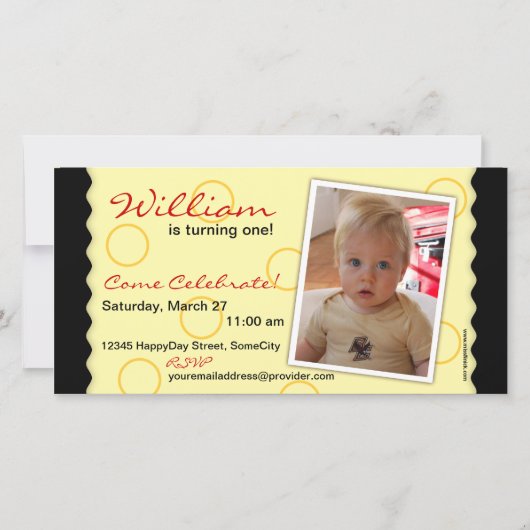 Happy Circle Fotokaart: zwart-geel (Voorkant)