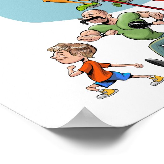 Happy Circus die in de stad komt Poster (Hoek)