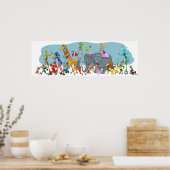 Happy Circus die in de stad komt Poster (Keuken)