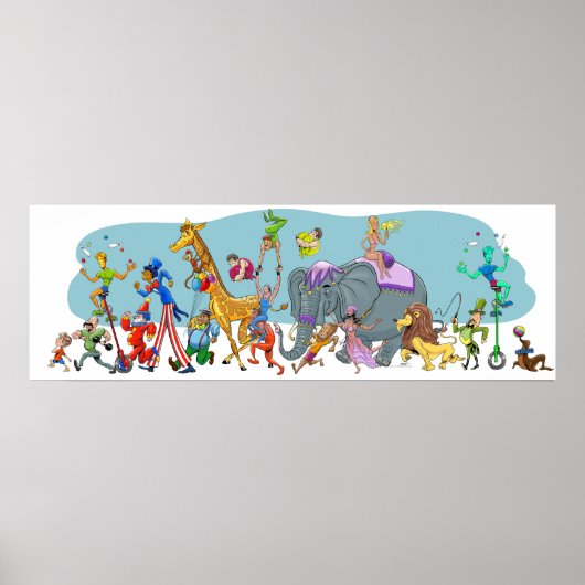 Happy Circus die in de stad komt Poster (Voorkant)