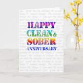 Happy Clean & Sober Jubileum Kaart (Gele Bloem)