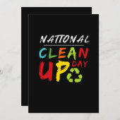 Happy Clean Up Day Cleaning Environmental Save The Date (Voorkant / Achterkant)