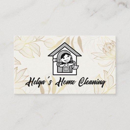 Happy Cleaner Logo | huishouding Visitekaartje (Voorkant)