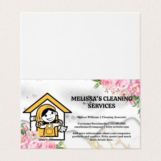 Happy Cleaner | zeep | Bloemen Visitekaartje (Buitenkant ongevouwen)