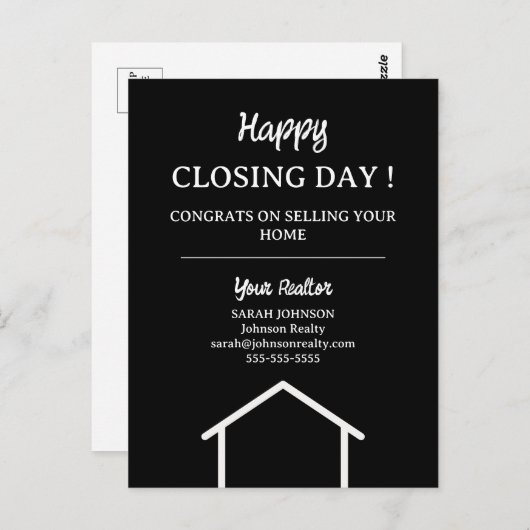 Happy Closing Day Home Verkoper Onroerend goed Briefkaart (Voorkant / Achterkant)