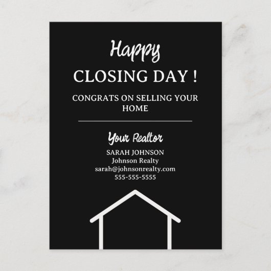 Happy Closing Day Home Verkoper Onroerend goed Briefkaart (Voorkant)