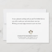 Happy Closing Day Real Estate Client Appreciation (Achterkant)