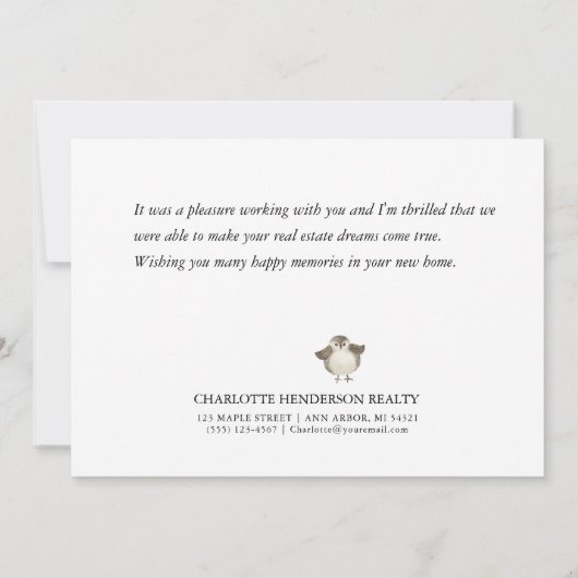 Happy Closing Day Real Estate Client Appreciation (Achterkant)