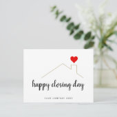 Happy Closing Day Real Estate Heart Briefkaart (Staand voorkant)