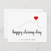 Happy Closing Day Real Estate Heart Briefkaart (Voorkant / Achterkant)