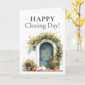 Happy CLOSING Day Real Estate Wenskaart Kaart (Gele Bloem)