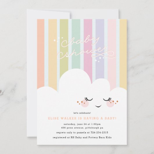 Happy Cloud Baby shower Uitnodiging (Voorkant)