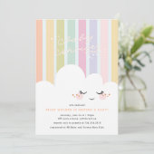 Happy Cloud Baby shower Uitnodiging (Staand voorkant)
