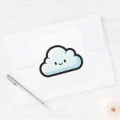 Happy Cloud – Cute Kawaii Illustration Vierkante Sticker (Envelop)
