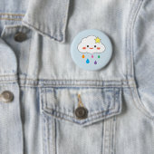 Happy Cloud & Rainbow-druplets Ronde Button 5,7 Cm (In situ)