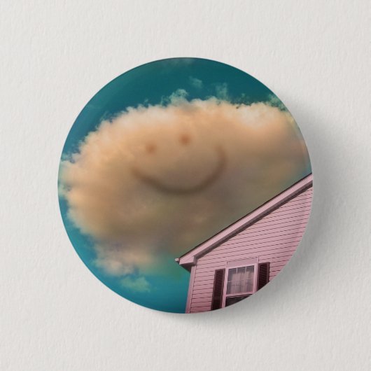 Happy Cloud Ronde Button 5,7 Cm (Voorkant)