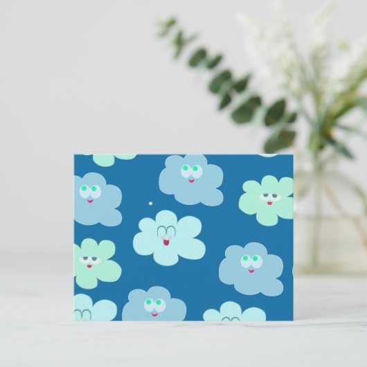Happy Clouds Briefkaart (Staand voorkant)