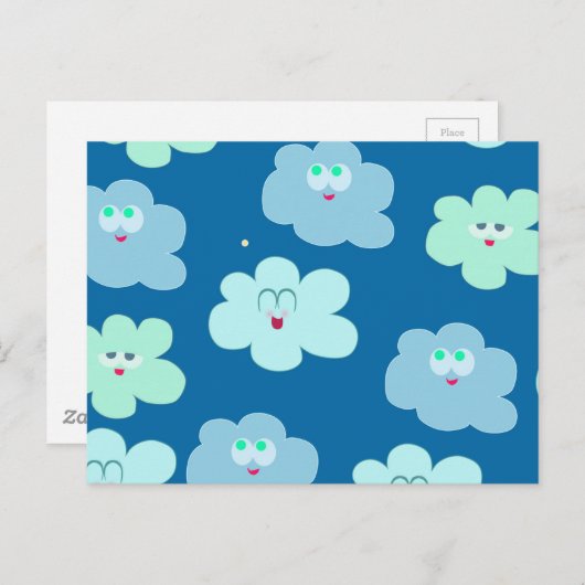 Happy Clouds Briefkaart (Voorkant / Achterkant)