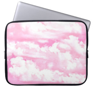 Happy Clouds in Light Roze Laptop Sleeve