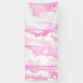 Happy Clouds roze beeldscherm Spandoek (Verticaal)