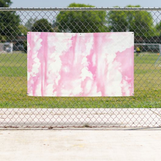 Happy Clouds roze beeldscherm Spandoek (Insitu)