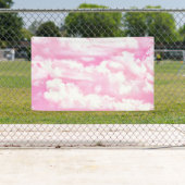 Happy Clouds roze beeldscherm Spandoek (Insitu)