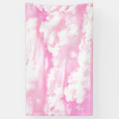 Happy Clouds roze beeldscherm Spandoek (Verticaal)