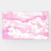 Happy Clouds roze beeldscherm Spandoek (Horizontaal)