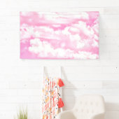 Happy Clouds roze beeldscherm Spandoek (Insitu)