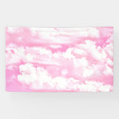 Happy Clouds roze beeldscherm Spandoek (Horizontaal)