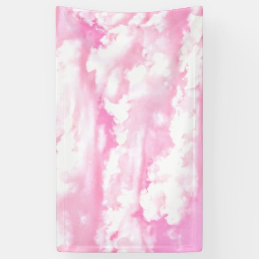 Happy Clouds roze beeldscherm Spandoek (Verticaal)