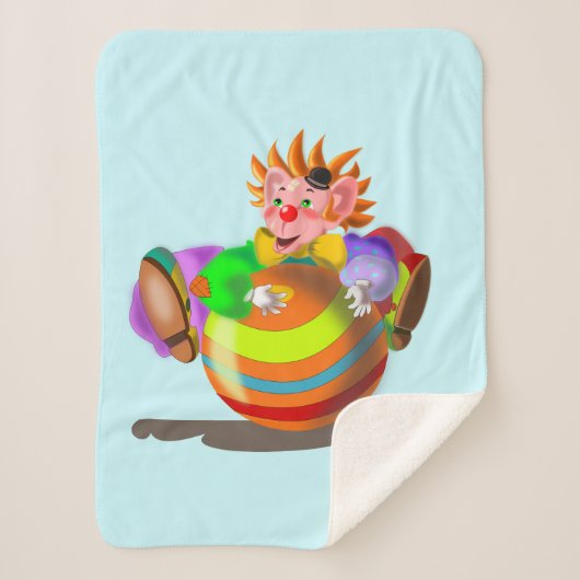 Happy Clown Baby Sherpa Blanket -  Sherpa Deken (Voorkant)