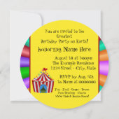 Happy Clown Circus verjaardagsfeestje Kaart (Achterkant)