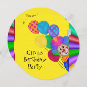 Happy Clown Circus verjaardagsfeestje Kaart (Voorkant / Achterkant)