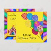 Happy Clown Circus verjaardagsfeestje Kaart (Voorkant / Achterkant)