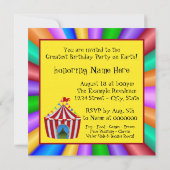 Happy Clown Circus verjaardagsfeestje Kaart (Achterkant)