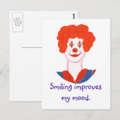 Happy Clown Face, glimlachen verbetert mijn stemmi Briefkaart (Voorkant / Achterkant)