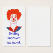 Happy Clown Face, glimlachen verbetert mijn stemmi Visitekaartje (Voorkant /achterkant)