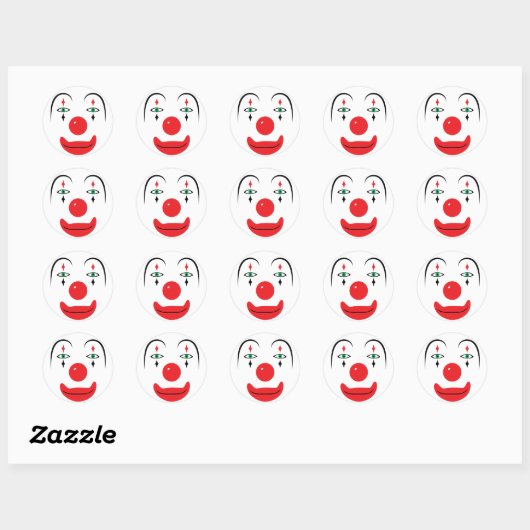 Happy Clown Face Ronde Sticker (Vel)