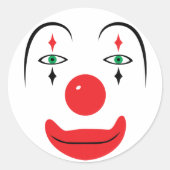 Happy Clown Face Ronde Sticker (Voorkant)